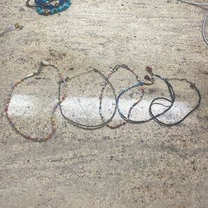 5pc Beaded Necklace Bundle Multicolor Seed Bead Layering Jewelry Boho Y2K